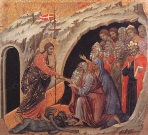 "Christ in Limbo" by Duccio di Buoninsegna